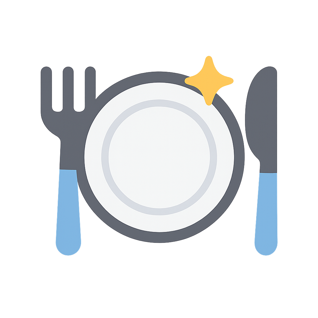 Dinner Plate with Cuttelry Icon